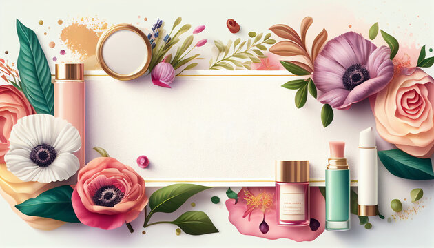 An empty banner with a beauty theme, makeup banner