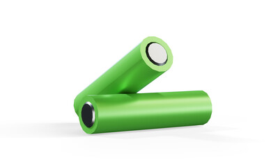 Generic Lithium-ion Batteries - isolated on white - 3D Rendering