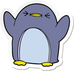 sticker of a cartoon penguin