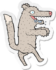 sticker of a cartoon big bad wolf