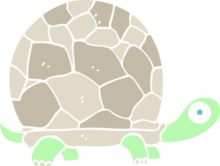 Obraz premium flat color illustration cartoon tortoise