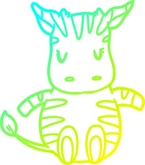 Fototapeta premium cold gradient line drawing cute zebra