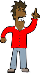 cartoon angry man making point