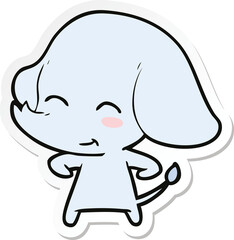 sticker of a cute cartoon elephant