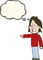 cartoon surprised man with thought bubble