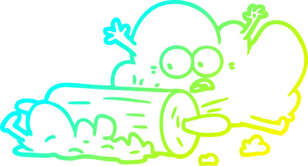 cold gradient line drawing cartoon dough being rolled out