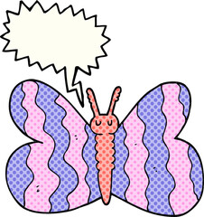 comic book speech bubble cartoon butterfly