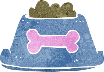cartoon dog food in bowl