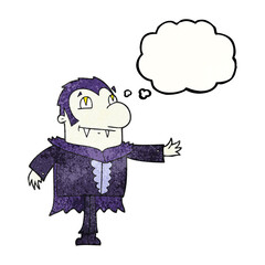 thought bubble textured cartoon vampire
