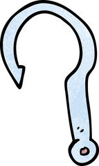 cartoon doodle fish hook