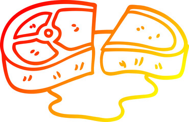 warm gradient line drawing cartoon well cooked meat