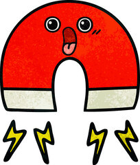 retro grunge texture cartoon magnet