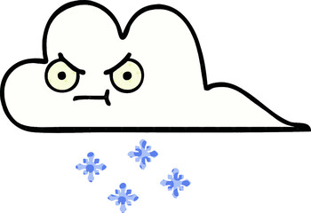 comic book style cartoon snow cloud