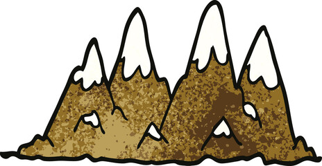 cartoon doodle mountain range