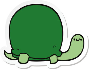 sticker of a cute cartoon tortoise