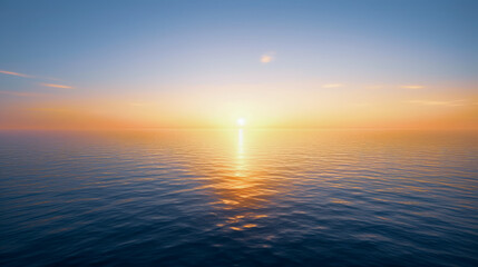 Obraz premium Minimalist Horizons, A Serene Sun and Sky Collection AI Generated 