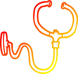 warm gradient line drawing cartoon stethoscope