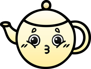 gradient shaded cartoon tea pot