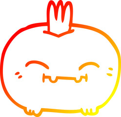 warm gradient line drawing cartoon happy root vegetable