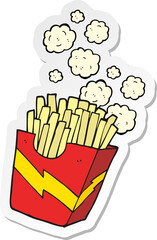 sticker of a cartoon french fries