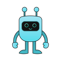 illustration vector chat robot design kawaii