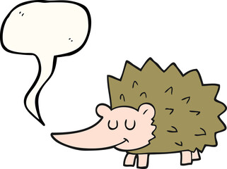 speech bubble cartoon hedgehog