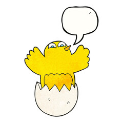 speech bubble textured cartoon hatching egg