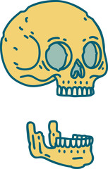 tattoo style icon of a skull