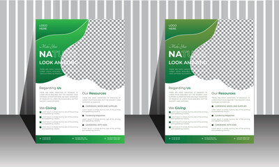 Modern nature flyer, cover design layout space for photo background, poster flyer pamphlet, A4 size colorful vector design.