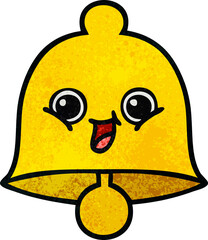 retro grunge texture cartoon bell