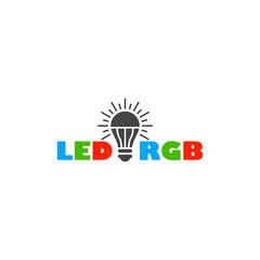 RGB light bulbs lamp icon isolated on white background