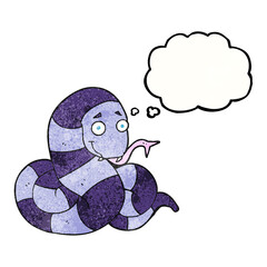 thought bubble textured cartoon snake
