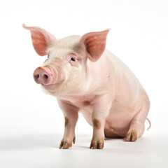 Un cochon rose sur un fond blanc © Enzo