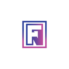 Unique letter FN logo combined and overlapped each other in purple gradient color