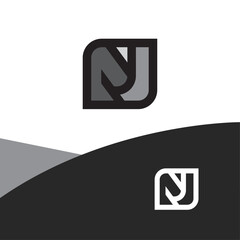 Fototapeta premium unique arrangement letter NJ logo in minimal and creative style with grey color