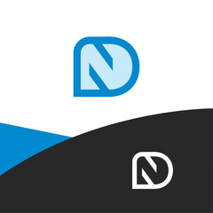 Cute and unique letter ND logo in minimal and creative style