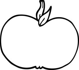 line drawing cartoon juicy apple
