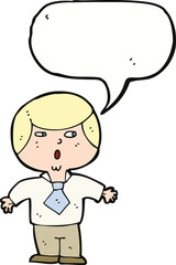 cartoon shocked boy with speech bubble