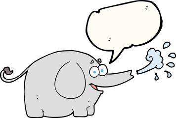 speech bubble cartoon elephant squirting water