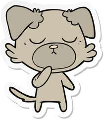 sticker of a cute cartoon dog