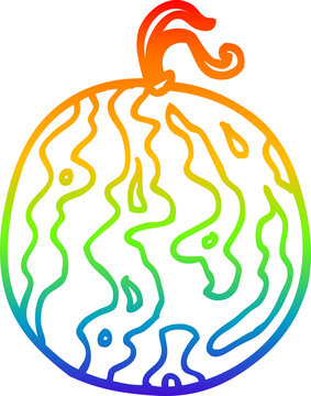 recommend clip art: rainbow gradient line drawing cartoon melon