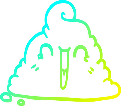 recommend clip art: cold gradient line drawing cartoon poop