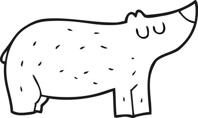 black and white cartoon bear