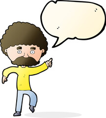 cartoon seventies style man disco dancing with speech bubble
