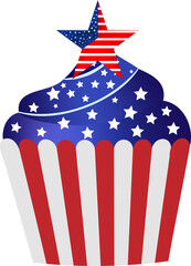 4th of July Cupcake Clipart