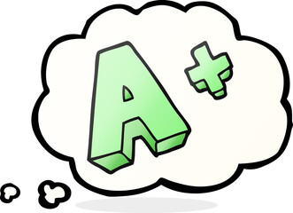 thought bubble cartoon A grade symbol