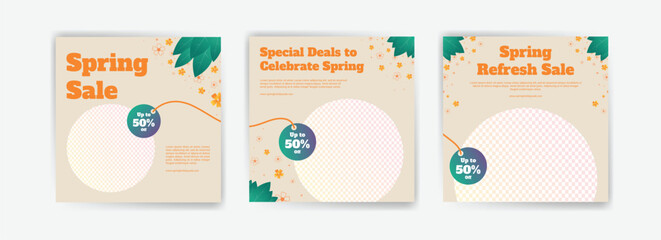 Advertising banner template for a spring-themed product sale