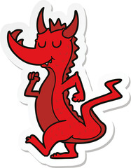 sticker of a cartoon cute dragon