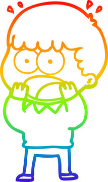 recommend clip art: rainbow gradient line drawing cartoon shocked man