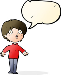 cartoon surprised man with speech bubble
